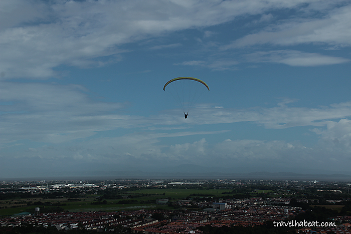 Paragliding and Carmona city view.