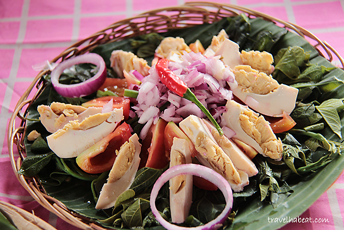 Veggies with salted egg.