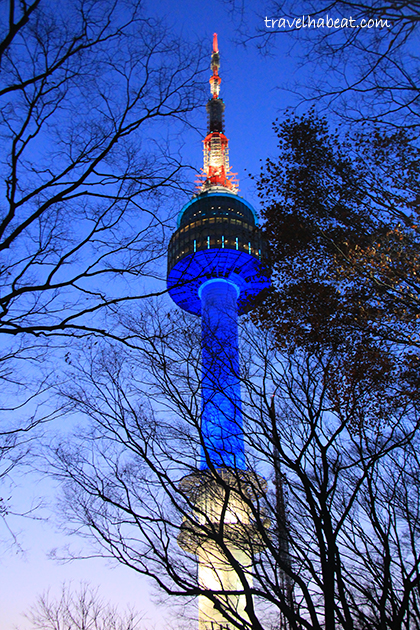 N Seoul Tower standing brightly at 236m.