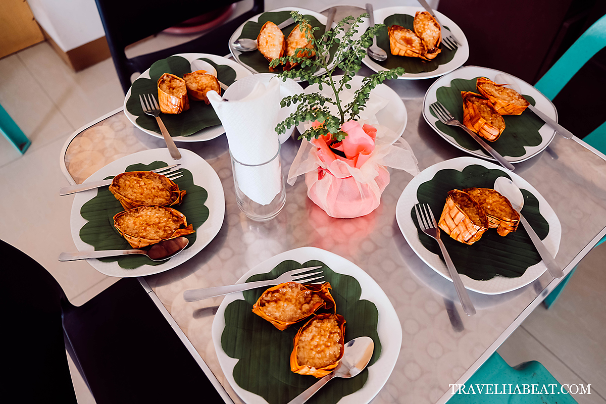 Puso - a sticky glutinous rice cake.
