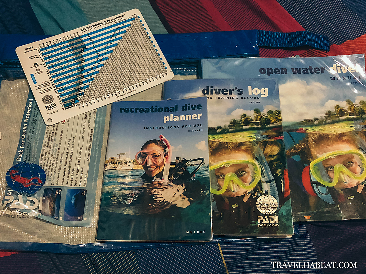 Dive manual, Diver's log, and Recreational Dive Planner (All inclusive in the course fee)