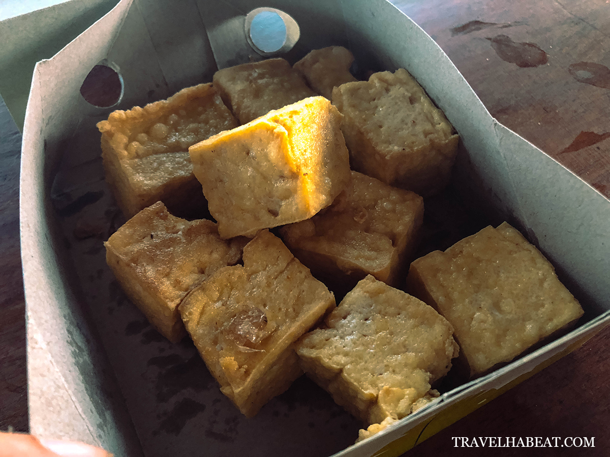 Tahu Susu or fried tofu made from cow’s milk