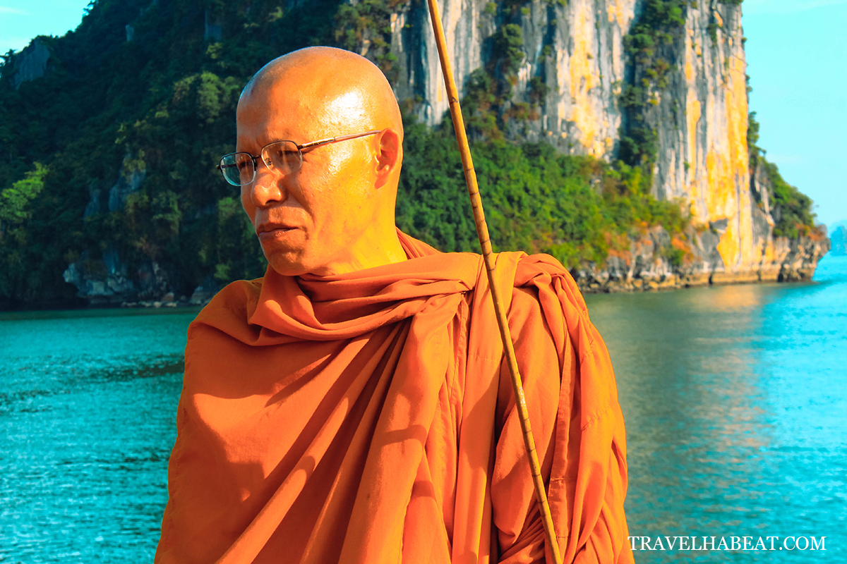 A monk spotted during the cruise.