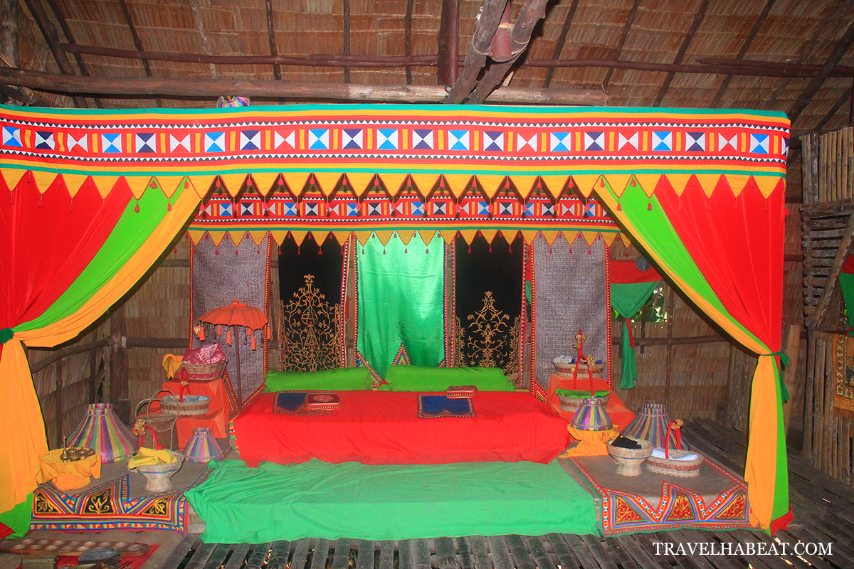 Inside a traditional house.