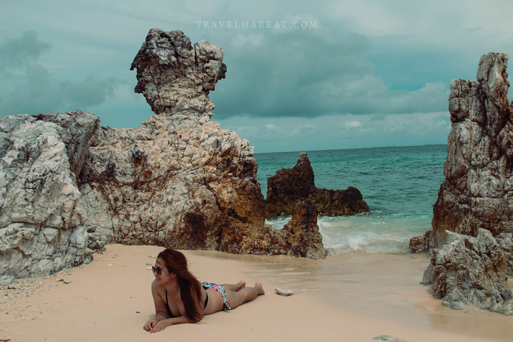 Beautiful rock formation at Malpagalen Island.