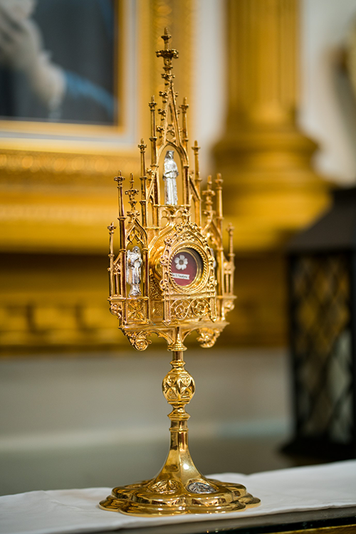 Relic found at St. Faustina Parish.
